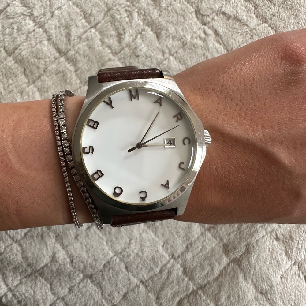 Marc by marc Jacobs brown and silver leather watch
